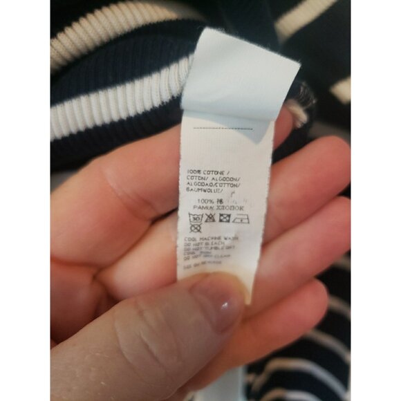 Paul Shark Sweater Womens Yachting Striped Navy Nautical Italy L Anchor Luxury - Picture 8 of 8